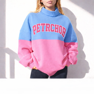 Suéter Oversize de Cuello Alto para Mujer, 100% Algodón, Tela de Felpa Suave, Impresión de Logotipo Personalizada, Calidad Superior - Product Image 1