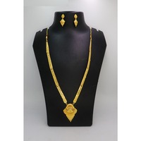 Set Perhiasan Kalung dan Anting Berlapis Emas Kuningan Murni Berkualitas Tinggi Desain Kalung India Set Perhiasan Kalung