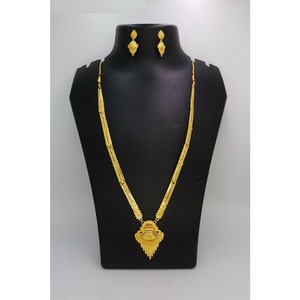 Conjunto de joyería con collar y aretes, chapado en oro, latón puro, diseño indio de alta calidad. - Product Image 6