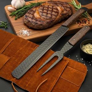 Ensemble professionnel de couteau et fourchette à steak, faits à la main, avec revêtement en poudre, pour usage domestique et en restaurant, avec manche en bois, vente en gros OEM - Product Image 6