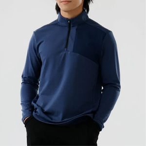 Proveedor de Ropa Deportiva al por Mayor, Sudaderas con Cierre de Cremallera de Alto Rendimiento OEM, Fabricadas en Poliéster Terry, Chaqueta de Gimnasio con Cierre de 1/4 - Product Image 5
