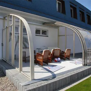 Lowes天井外壳玻璃伸缩屋顶聚碳酸酯游泳池盖伸缩遮阳篷屋顶