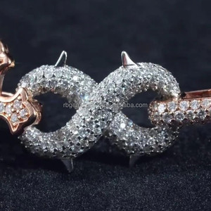 RB Gems Silver Plated Lab Grown Filled Round Brilliant Cut Diamond Moissanite Necklace 2-5MM Luxury Unisex Hip Hop Jewelry - Product Image 3
