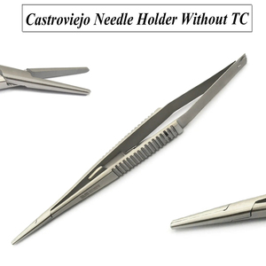 Pinza de Sutura Manual Reutilizable de Acero Inoxidable Castroviejo para Cirugía Oral de Roedores, Microportaagujas, Dogmatic International CE - Product Image 4