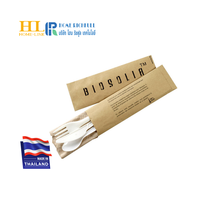 Kit de Couverts Jetables Homelink de Luxe Emballés Individuellement, Compostables, Écologiques, Biodégradables en PLA Plastique Blanc – Fourchette et Cuillère à Thé