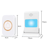 Sonnette sans fil capteur pour lampe de poche avec 36 sonneries et 4 niveaux de volume télécommande vibrante sonnette pour sourds