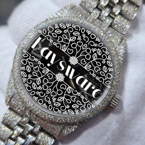 Montre de luxe analogique unisexe personnalisée, style hip-hop antique, entièrement sertie de moissanite VVS - Product Image 6