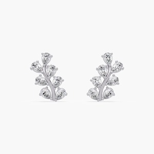Pendientes de Diamante Cultivado en Laboratorio, Oro de 14K, 0.50ct, Forma de Hoja, Inspirados en la Naturaleza, para Boda, Aniversario, Uso Diario, Regalo - Product Image 5