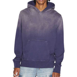 Sweat-shirt à capuche pour homme, coupe classique, couleur unie, avec poche, en tissu tricoté décontracté, 100 % polyester respirant, délavage acide, 400g - Product Image 1