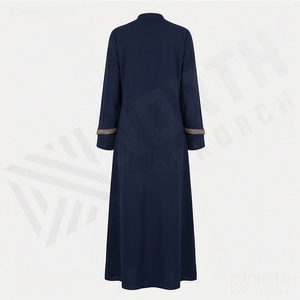 2025 OEM Kimono Abaya pour femmes musulmanes, en tissu polyester épais, doux et très extensible, col en V, manches longues, pour fêtes, Ramadan, mariages - Product Image 2