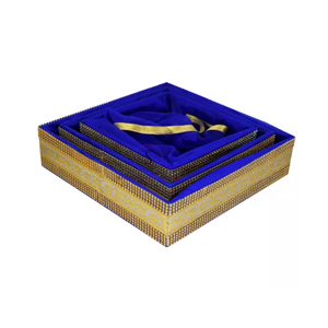 Nuevo Set de Cestas de Regalo Azules de Diseño para Bodas Indias, Ceremonias Sangeet y Haldi, Regalos de Boda y Recuerdos para Fiestas - Product Image 4