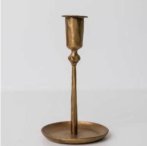 Refined <b>Brass</b> Candle <b>Holder</b> for Home Shelf Arrangement Festive Table Presentation and Sophisticated Decorative Appeal - Product Image 1
