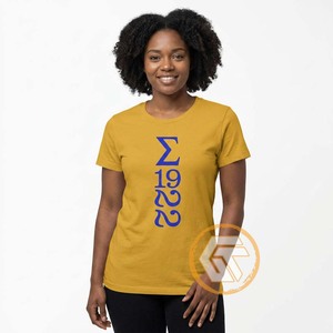 T-shirt sur mesure pour femmes de la sororité Sigma Gamma Rho, 100 % coton jersey, été, écologique, anti-plis - Product Image 5
