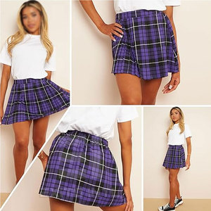 Jupe plissée en tricot pour femme, taille haute, mini-jupe respirante, décontractée, unie, chaude, nouveau style - Product Image 2