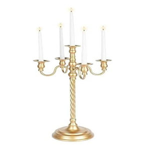 Modern minimalist gold 5-light <b>candelabra</b> on a sleek marble base. Chic chic decor available at wholesale price. - Product Image 6