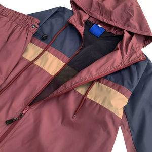Custom Spring Streetwear 100% Polyester Breathable Hooded Windbreaker <b>Jacket</b> Baggy Pants Tracksuit Set for <b>Men</b> Color Block - Product Image 5
