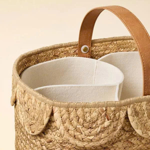 OEM ODM Handmade Hyacinth Diaper Caddy Basket for Baby Nursery Organization <b>Storage</b> and Baby <b>Shower</b> Gift Wholesale from Vietnam - Product Image 3