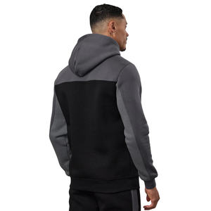 Sweat à capuche personnalisé pour homme, hiver, color block, en molleton écologique coton-polyester, manches raglan, poche kangourou, sport décontracté - Product Image 2
