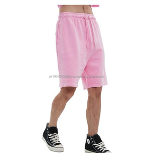 Pantalones cortos de chándal para hombre, pantalones cortos de longitud media de gran tamaño, 420g, 100% algodón, pantalones cortos sólidos, pantalones cortos lavados con estampado de logotipo personalizado - Product Image 4