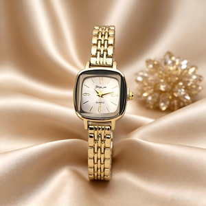 Nuevo Reloj de Mujer Dorado con Correa de Acero Inoxidable, Elegante Reloj de Cuarzo Cuadrado para Mujer, Regalo para Dama - Product Image 2