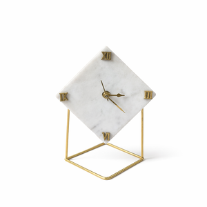 Unique Marble <b>Clock</b> with Roman Numerals and Gold Accent Elegant <b>Table</b> <b>Clock</b> with Roman Numerals Modern Office Decor Timepiece - Product Image 5