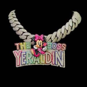 Yellow Gold Vvs Moissanite Hip Hop Custom Iced Out 925 Silver Trendy Charm Pendant <b>Name</b> <b>Chain</b> Cuban Necklace - Product Image 2