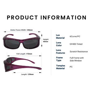 SU1760G-P Luxury Unisex Sunglasses with UV400 Tinted Lenses Scratch Resistance Full Frame with Side Window 6Curve/TAC - Product Image 2