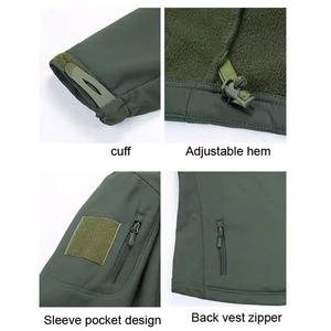 Veste softshell d'hiver pour homme, imperméable, pour sports de plein air, course à pied, avec capuche, matière toile respirante, fermeture éclair - Product Image 4