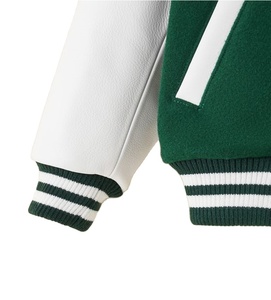 Veste universitaire de style baseball personnalisé pour femmes dernière conception haut de corps en laine manches en cuir grainé tissu imprimé en coton respirant - Product Image 2