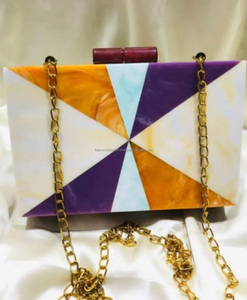 Pochette de Soirée d'Été Personnalisée en Cuir PU Faite à la Main, Ornée de Diamants et de Boutons, Doublure PVC, Artisanat en Résine, Style Vintage de Luxe - Product Image 3