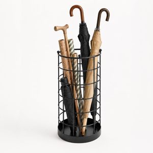 Porte-parapluie en métal pour la maison et le bureau, support de parapluie sur pied avec plateau de récupération d'eau, résistant à la rouille, revêtement en poudre - Product Image 1