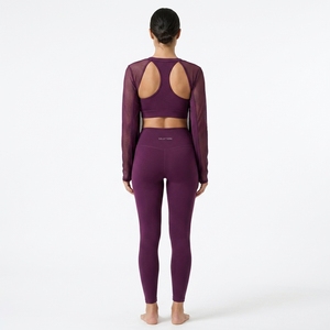 Conjunto Deportivo de Tres Piezas para Mujer, Chaqueta de Malla, Sujetador Deportivo, Leggings de Cintura Alta, Ropa Deportiva para Yoga y Fitness - Product Image 6