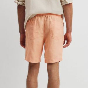 New Arrival Solid Cotton Men's Summer Casual Shorts Elastic Waist Breathable Quick Dry High Street Style Side Pockets Contrast - Product Image 5