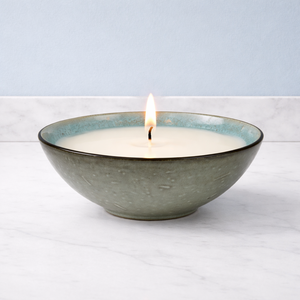 Midnight Ocean Ceramic <b>Candle</b> Vessel Wide Bowl Thick Durable Heat Resistant Smooth Gloss Finish Single Wick Luxury Home Decor - Product Image 5