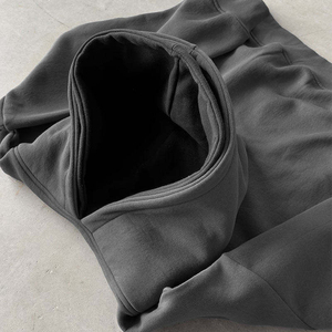 Sweat à capuche épais pour homme en molleton 600 g/m² French Terry, style streetwear avec double capuche, conception personnalisée OEM, 100 % coton, collection Printemps perlée - Product Image 4