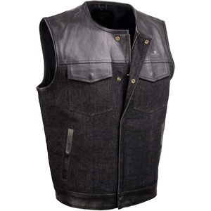 Men's <b>Leather</b> <b>Vest</b> Adults Custom Wholesale OEM ODM Motorcycle Jacket Sleeveless Biker Vintage Casual Outerwear - Product Image 1