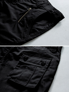 Shorts cargo pour hommes, taille à cordon, toile décontractée respirante, imprimé par sublimation, finition délavée - Product Image 4