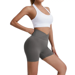 Pantalones cortos de yoga sin costuras de cintura alta de secado rápido para mujer, transfronterizos, para Smiley Honey Hip Pants Boo-Hip Three-Point - Product Image 1