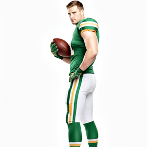 Uniforme de football américain professionnel de couleur verte, maillot de football à manches courtes avec short de qualité supérieure au prix d'usine - Product Image 3