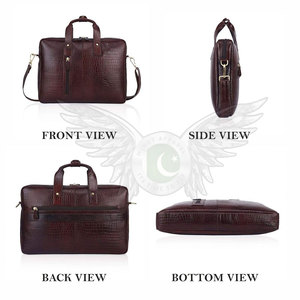 Sac pour ordinateur portable en cuir véritable sur mesure, durable, décontracté, de haute qualité, pour le bureau et les voyages, unisexe, avec logo personnalisé, couleur personnalisée - Product Image 3