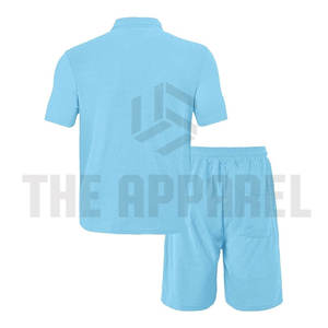 Conjunto de dos piezas para hombre, nuevo diseño, conjunto de verano para exteriores, corte ajustado, conjunto de camiseta y pantalones cortos transpirables de alta calidad para hombre. - Product Image 3