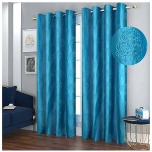 Rideau de fenêtre en polyester imprimé floral de luxe 122 x 274 cm, occultant, à œillets, prêt à poser pour la maison ou l'hôtel - Product Image 4