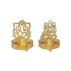 Artistic Finish Metal Tealight Candle Holder Diwali Decor Decorative Candle <b>Stand</b> - Product Image 2