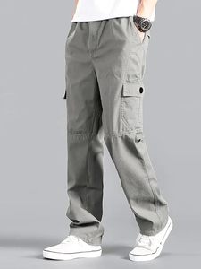 Wholesale Custom Men Cotton Cargo Pants OEM Manufacturer Bulk Supplier <b>Drawstring</b> Waist Casual Multi Pocket <b>Trousers</b> - Product Image 2