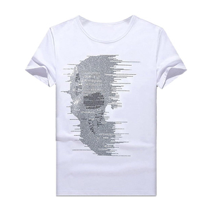 เสื้อยืดผู้ชายเทรนดี้ประดับคริสตัลลายกราฟิก ผ้าฝ้ายพรีเมียม แฟชั่นลำลอง - Product Image 6