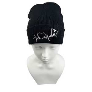 Custom Unisex Beanie Hat With Heart Butterfly Embroidery 100% Acrylic Knitted <b>Winter</b> <b>Cap</b> Casual Style Adult Size 56-58CM - Product Image 5