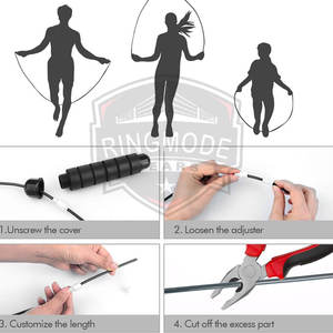 Corde à sauter en PVC à vitesse réglable avec poignées de haute qualité pour l'entraînement et le fitness des adultes - Product Image 4