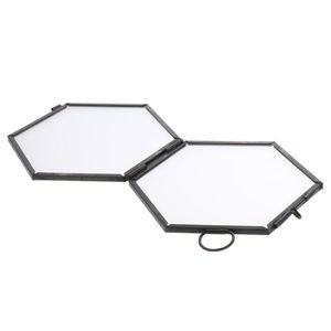 Hexagonal Metal <b>Mirror</b> Frame <b>Set</b> With Ring For <b>Wall</b> Hanging Durable Design - Product Image 1