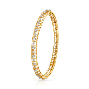 Brazalete Geométrico Cuadrado de Oro con Diamante Redondo Cultivado en Laboratorio - Product Image 2
