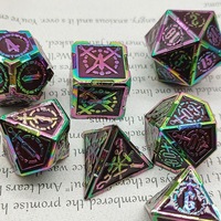 Ensemble de dés de jeu D&D personnalisés gravés avec un dragon, dés polyédriques en métal, alliage de zinc, dés en métal solide pour jeux de rôle